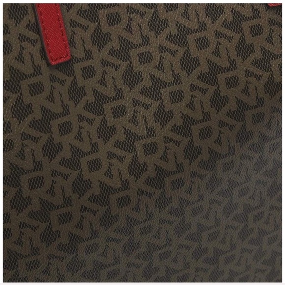 DKNY Brayden Signature Reversible Tote Mocha/Rouge - Picture 6 of 8